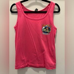 Brew Thru Bright Pink Graphic Tank Top